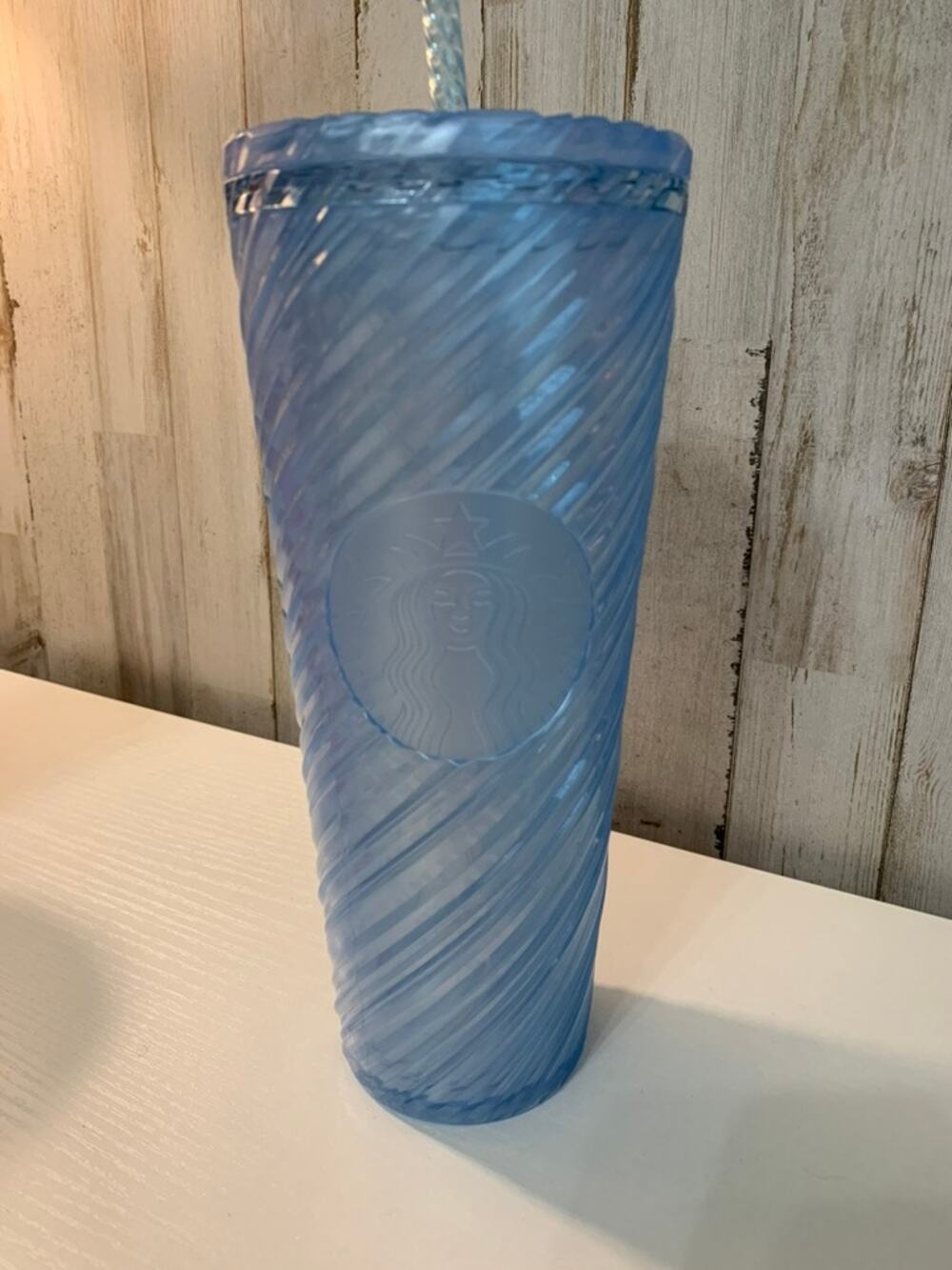 Starbucks Summer 2024 Venti Tumbler Blue Swirl 24oz Lid